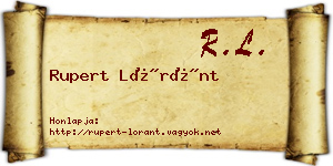 Rupert Lóránt névjegykártya